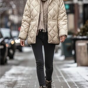 The North Face Light Tan Quilted Jacket